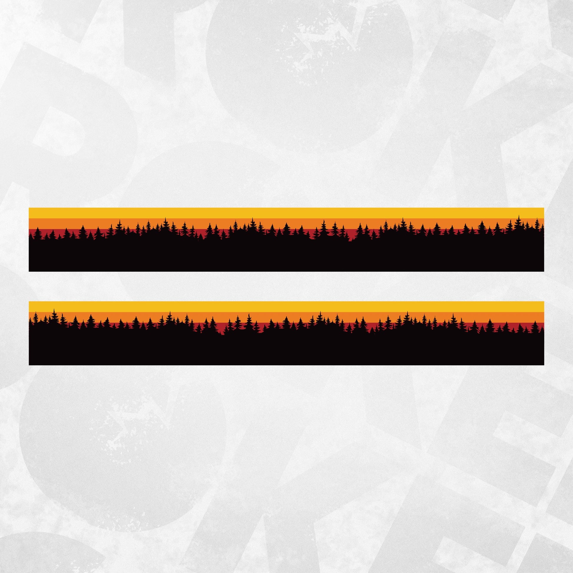 Retro Forest Sunset Stripe Decal Kit for VW Transporter Multivan – Adventure Van Side Graphics – Fits T4 T5 T6 – ORAJET Wrap Vinyl