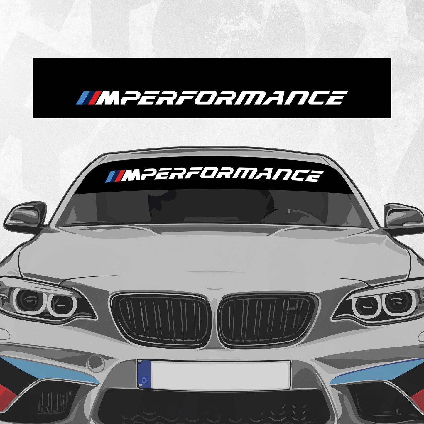 Windshield Banner Compatible with BMW M Performance Models – Vinyl Sun Strip Decal Windscreen