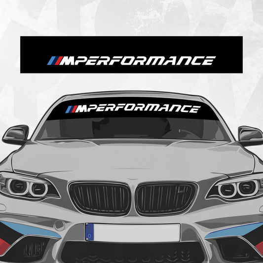 Windshield Banner Compatible with BMW M Performance Models – Vinyl Sun Strip Decal Windscreen