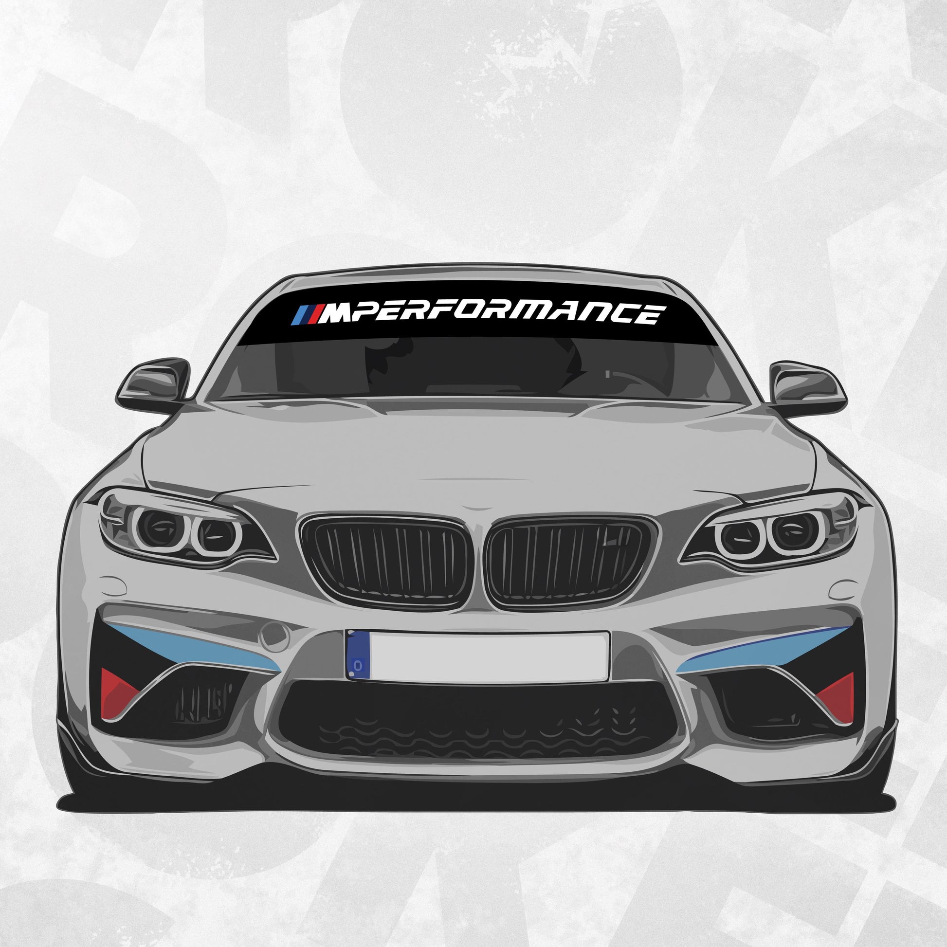 Windshield Banner Compatible with BMW M Performance Models – Vinyl Sun Strip Decal Windscreen