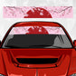 Sakura Red Sun Sun Strip Banner – Cherry Blossom Sun Strip | JDM Pink Visor Decal | Universal Trim-to-Fit Printed Vinyl, Laminated