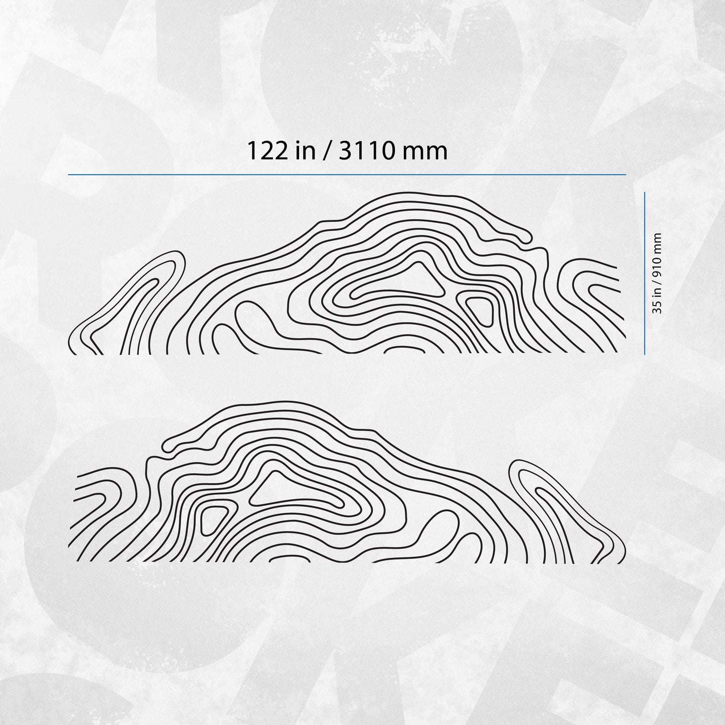 Topographic Van Side Decal Kit for Mercedes Sprinter | Camper Van Graphics | Mountain Contour Vinyl Stickers