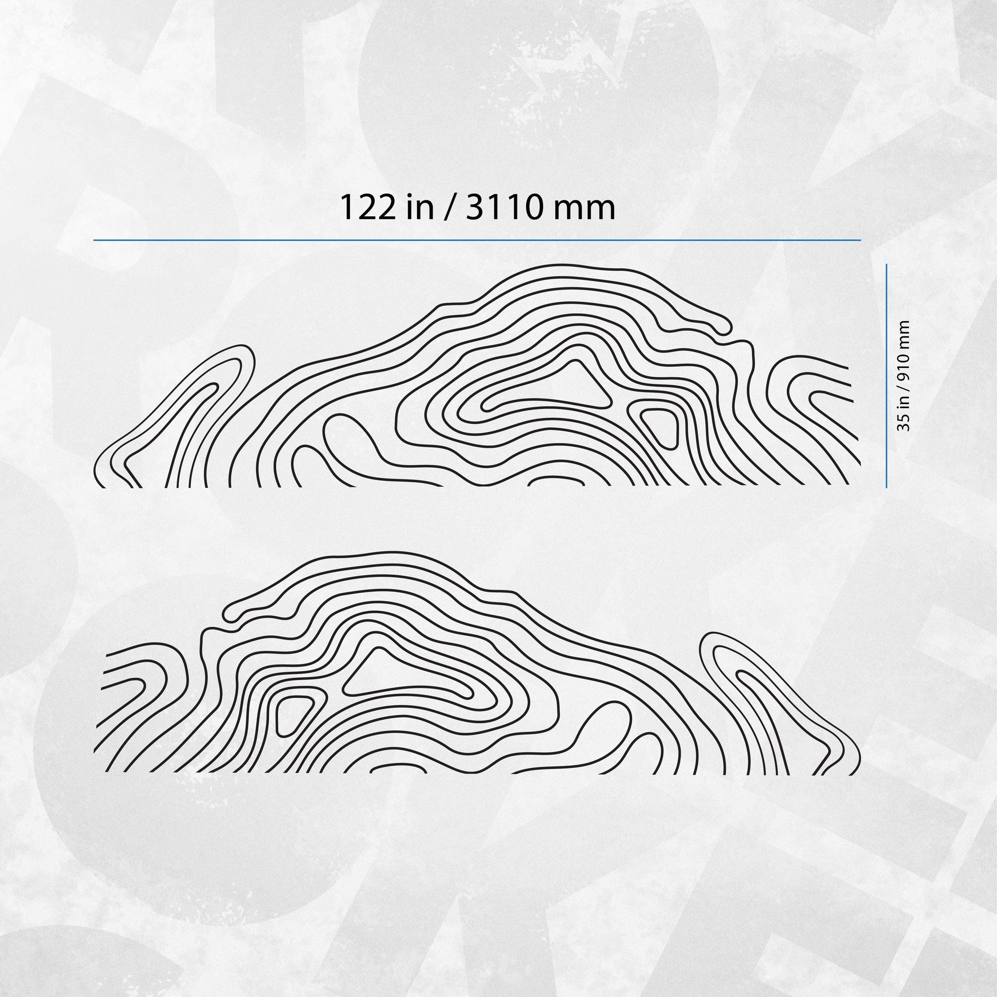 Topographic Van Side Decal Kit for Mercedes Sprinter | Camper Van Graphics | Mountain Contour Vinyl Stickers