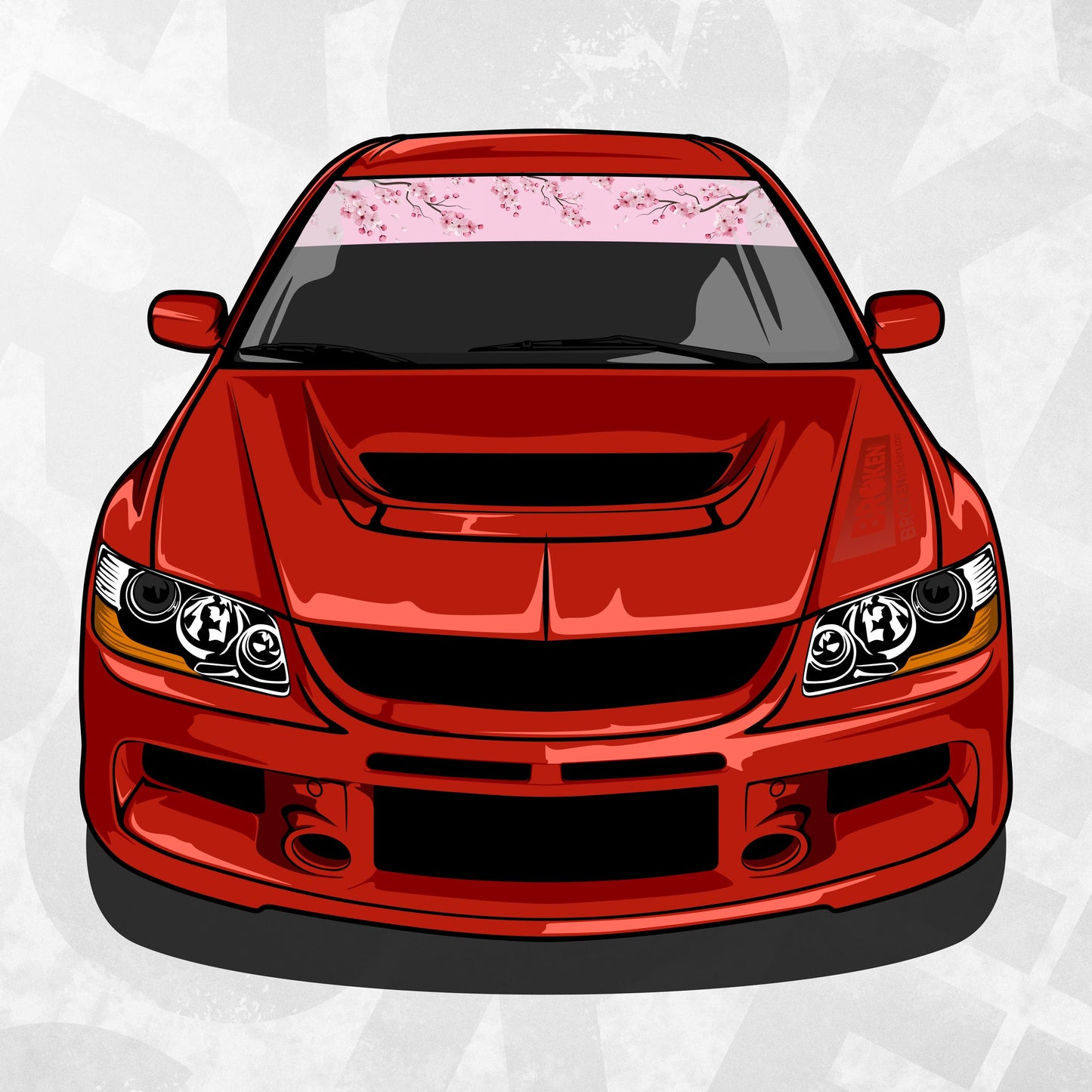 Sakura Windshield Banner – Cherry Blossom Sun Strip | JDM Pink Visor Decal | Universal Trim-to-Fit Printed Vinyl, Laminated