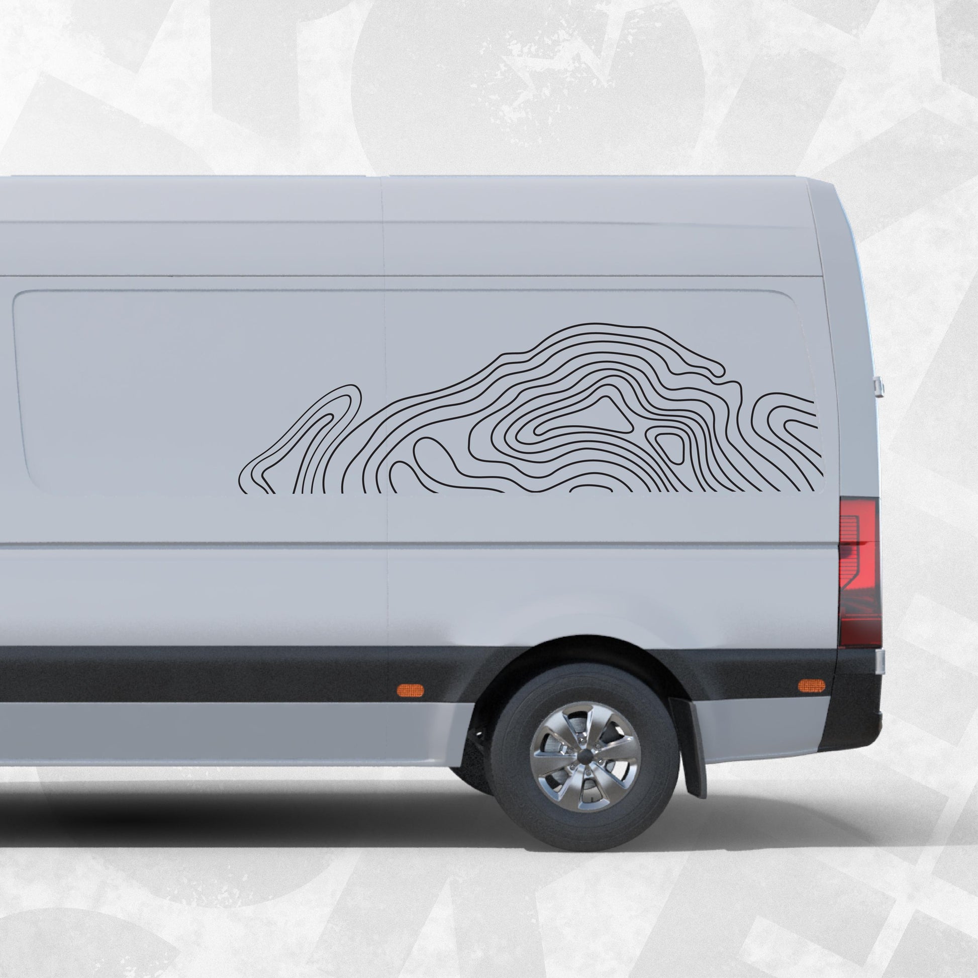 Topographic Van Side Decal Kit for Mercedes Sprinter | Camper Van Graphics | Mountain Contour Vinyl Stickers