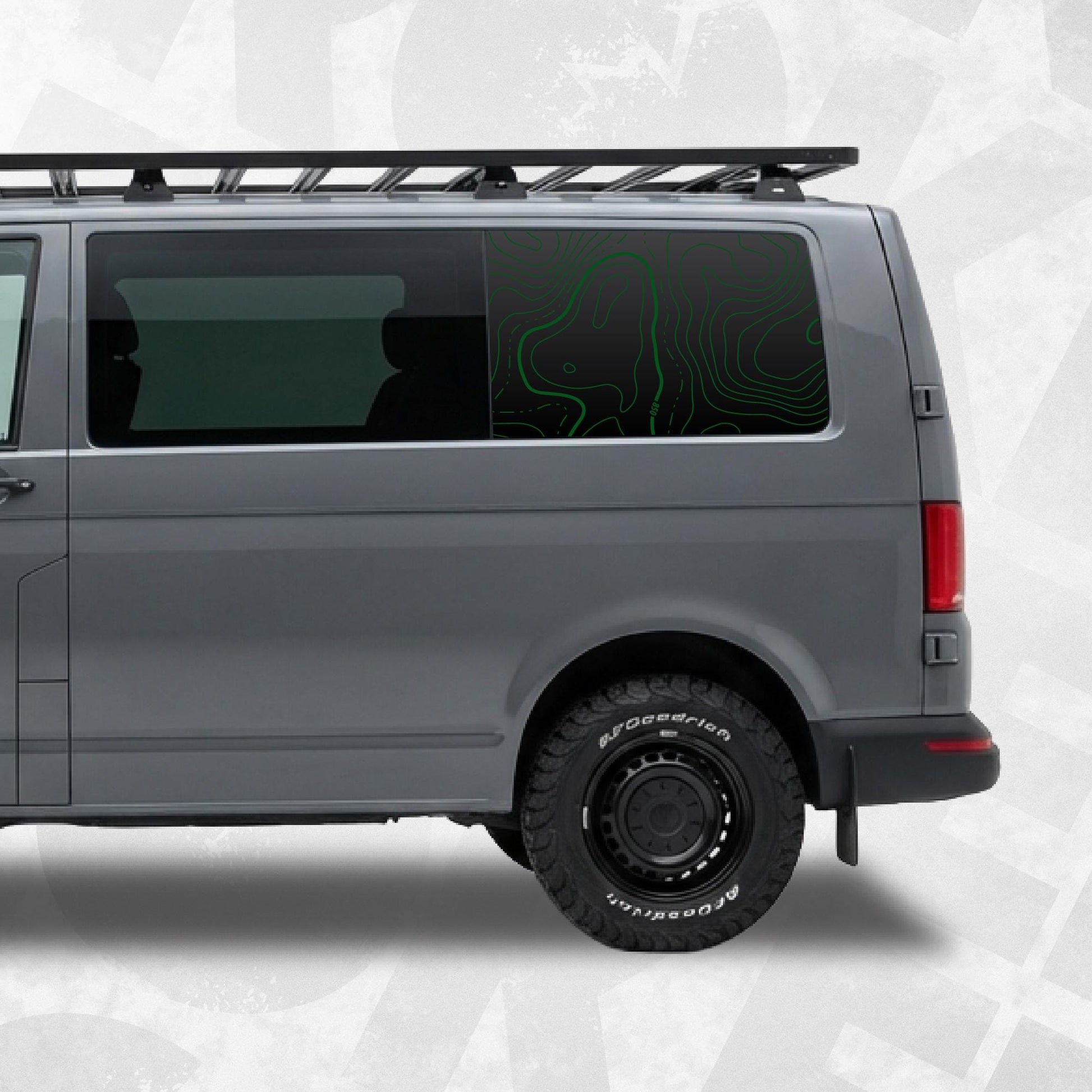 Volkswagen Topographic Map Decal Layered fits VW Multivan, Transporter, California, Caravelle T5.1 T6 T6.1 vans