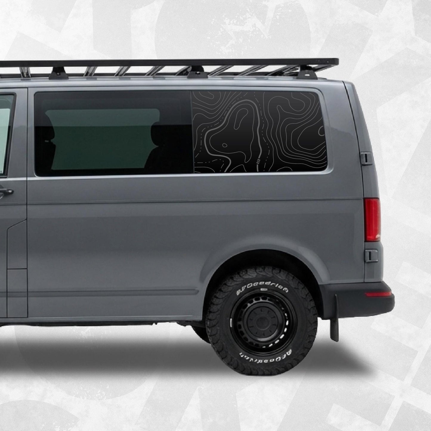 Volkswagen Topographic Map Decal Layered fits VW Multivan, Transporter, California, Caravelle T5.1 T6 T6.1 vans