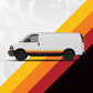 Retro Van & SUV Side Wrap Stripe Universal Fit– Yellow Red Orange Black ORAJET Vinyl