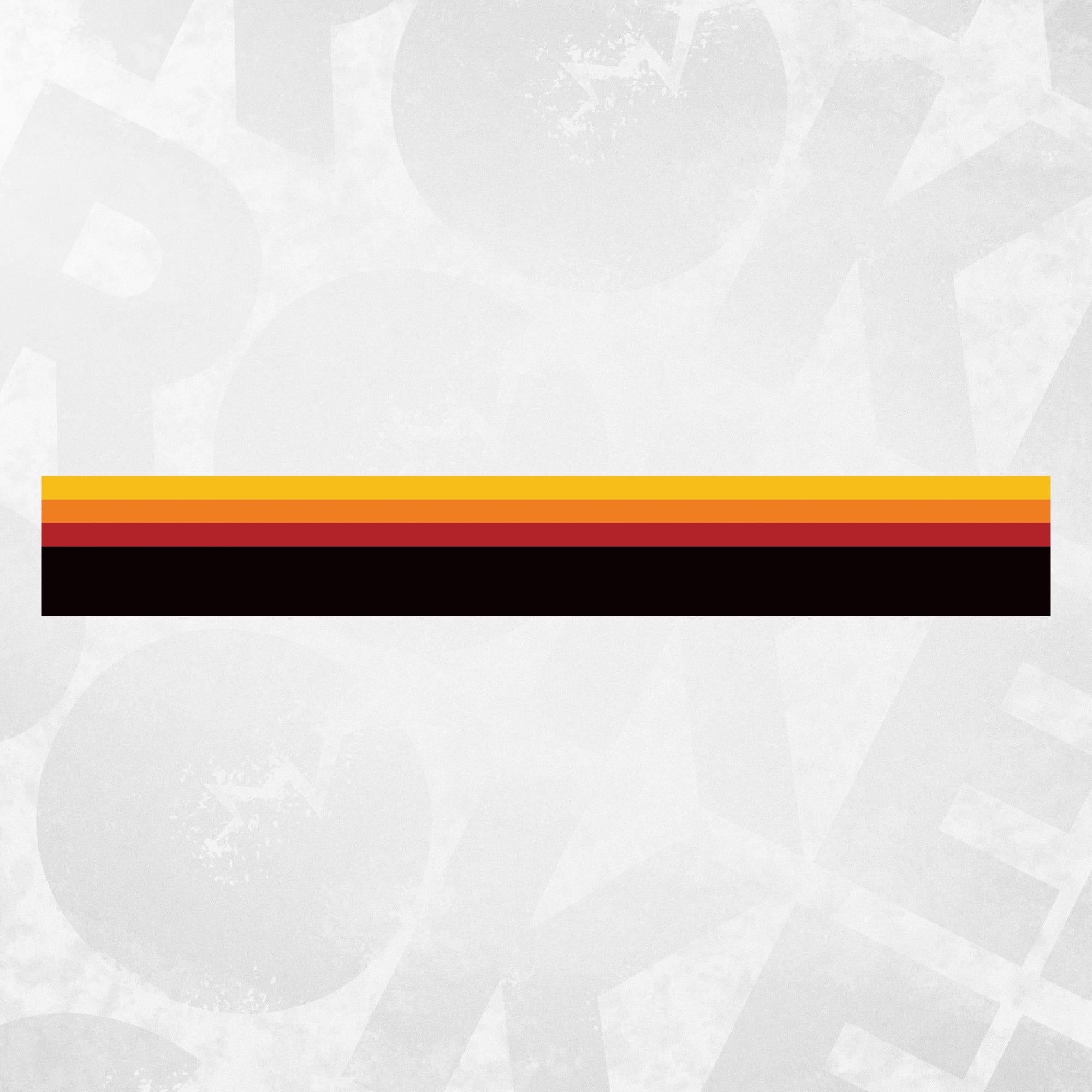 Yellow Red Orange Black Retro Stripe Wrap Sticker– Universal Side Deca