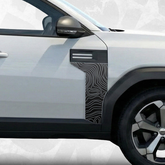 Topographic Door Trim Vinyl Decals Compatible with Dacia Bigster | Pair (L/R)
