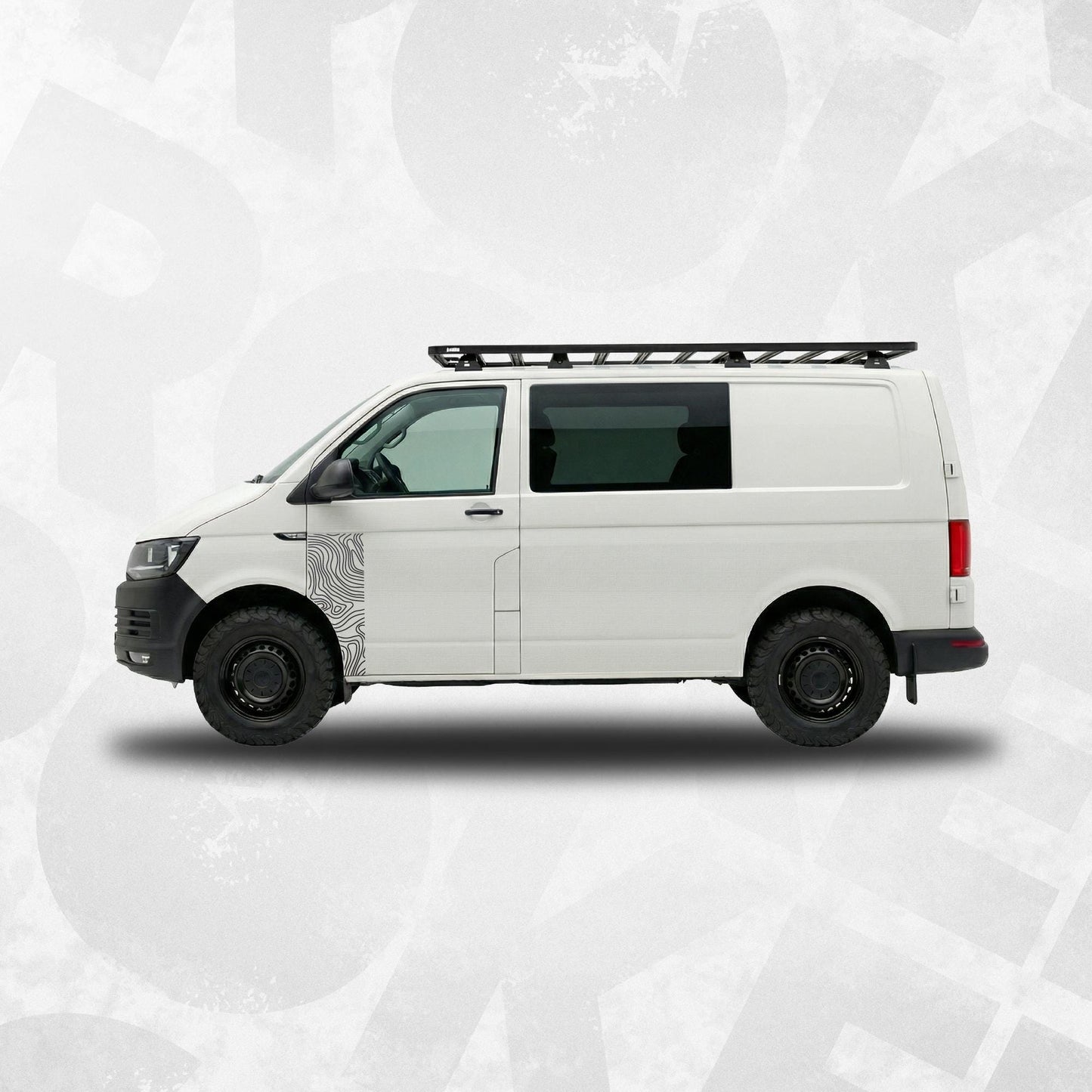 Topographic Door Wrap Decal - fits VW Transporter Multivan California Caravelle T4 T5 T6 T6.1 - set of 2