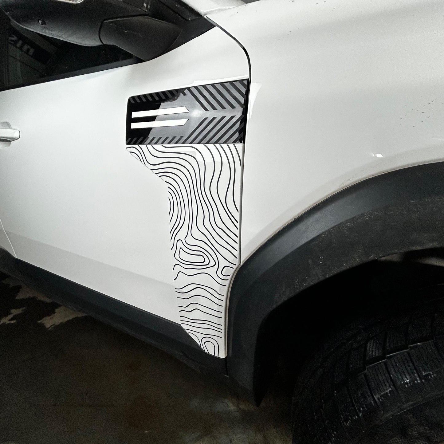 Topographic Door Trim Vinyl Decal Set | Fits Dacia Bigster | Left and Right