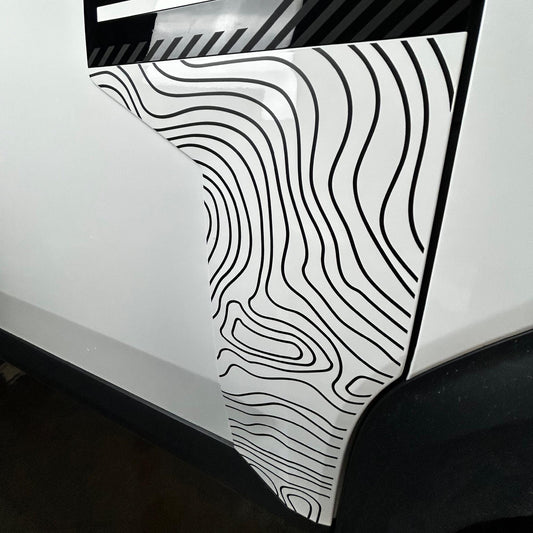 Topographic Door Trim Vinyl Decal Set | Fits Dacia Bigster | Left and Right