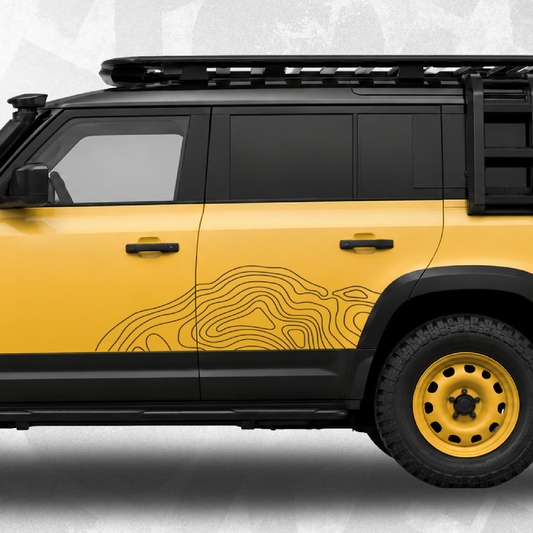 Topographic Side Panel Decal Set – Land Rover Defender L663 Compatible