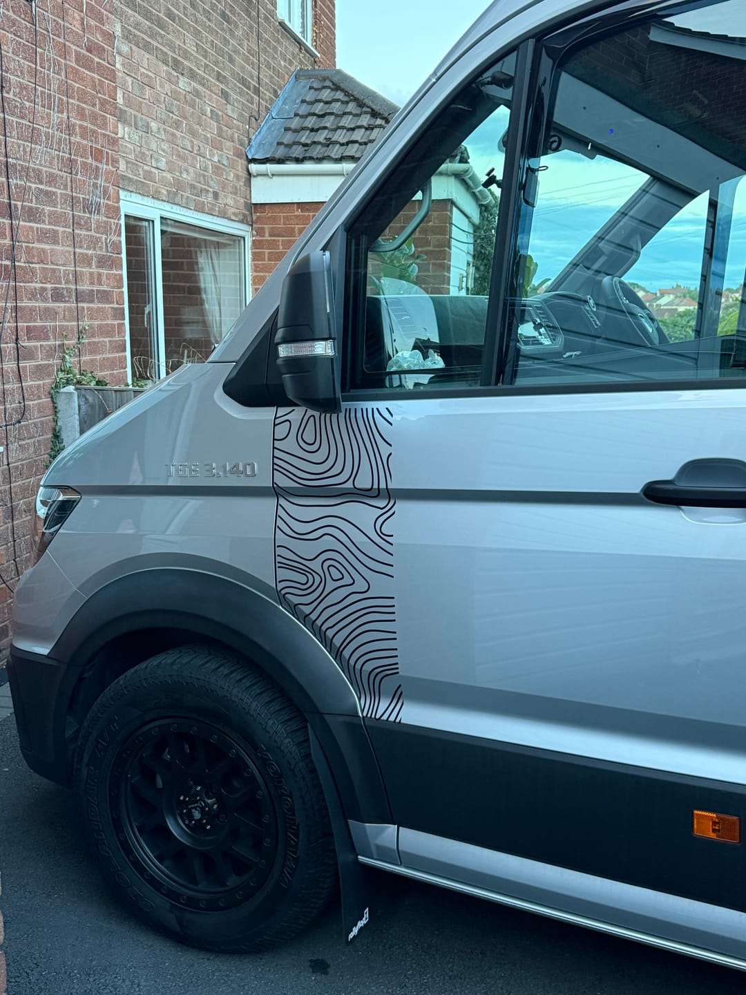 VW Crafter Topographic Door Wrap Decal – Fits MAN TGE & Crafter Mk2