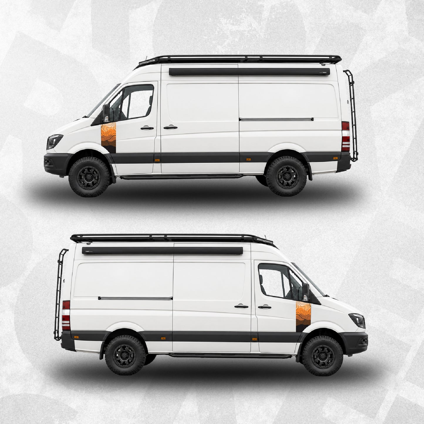 Desert Topographic Front Door Graphics – Mercedes Sprinter / VW Crafter Mk1 Mk2 Compatible
