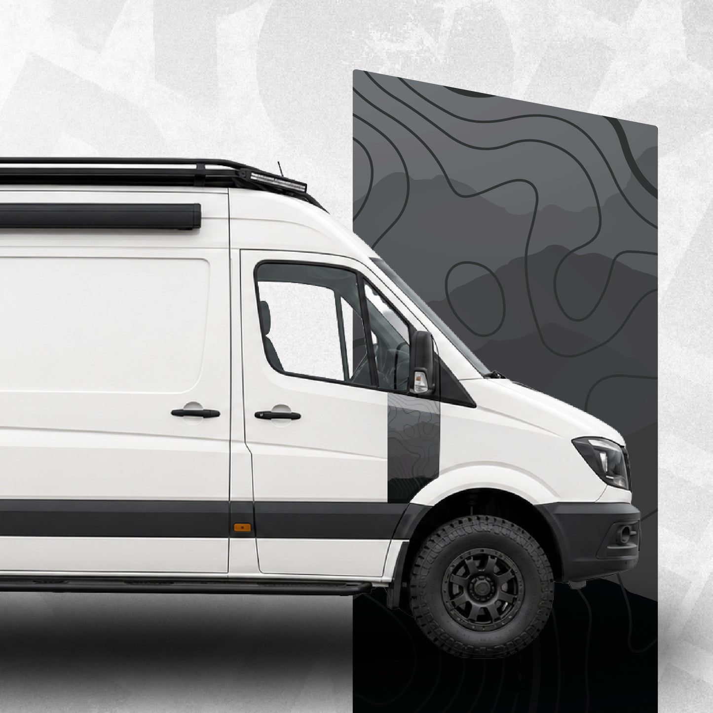 Topographic Front Door Graphics – Mercedes Sprinter / VW Crafter Mk1 Compatible