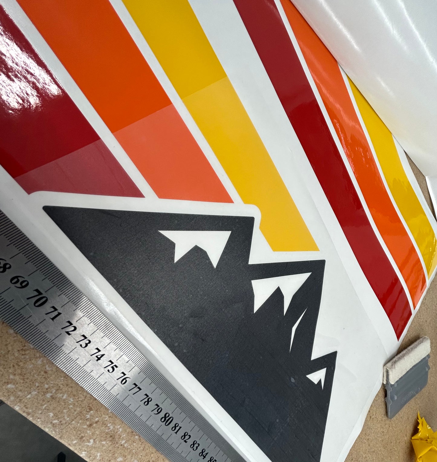 FJ Cruiser decal - Mountain silhouette with retro stripes