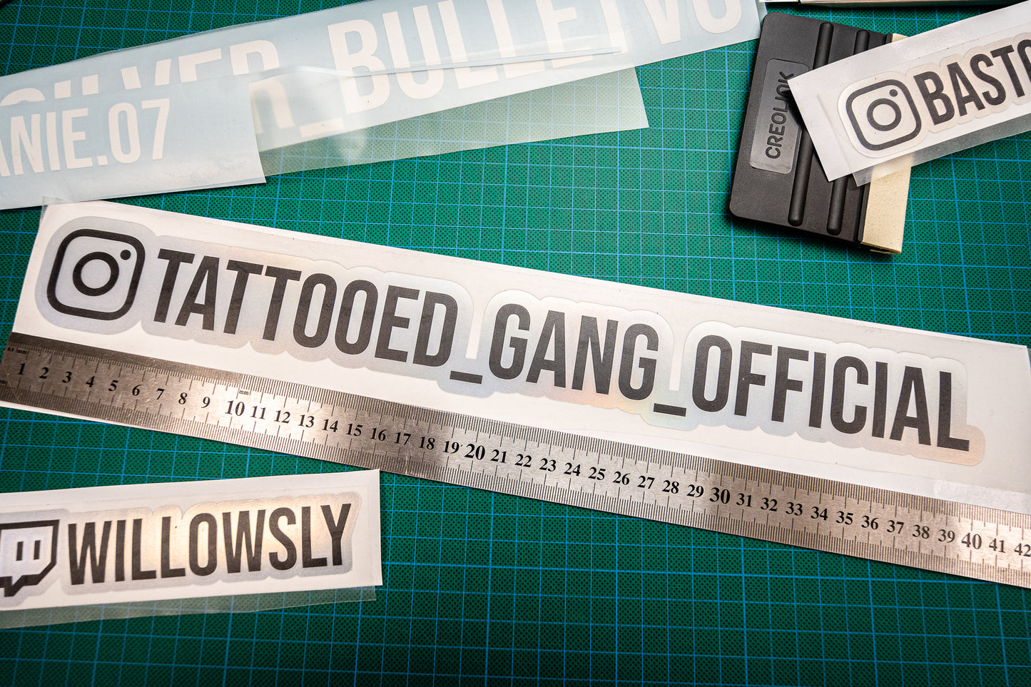 Holographic/Black Instagram Name Decal
