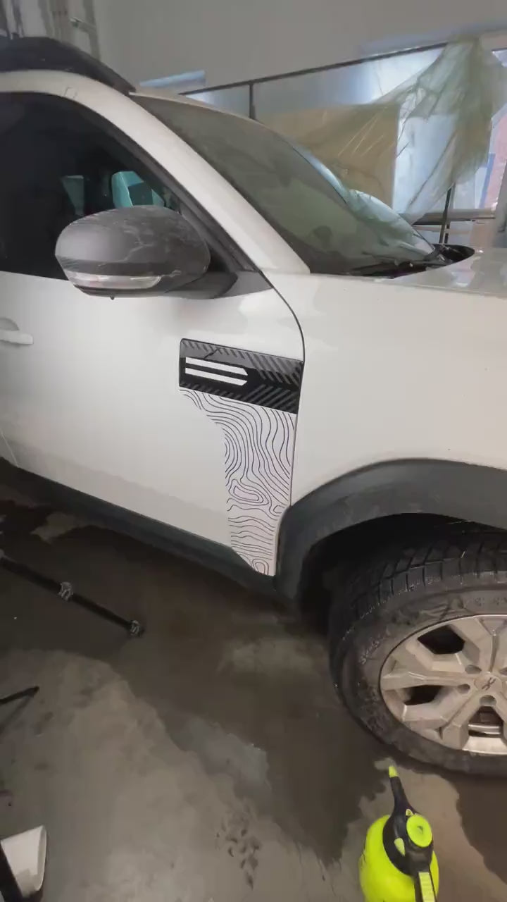 Topographic Door Trim Vinyl Decal Set | Fits Dacia Bigster | Left and Right