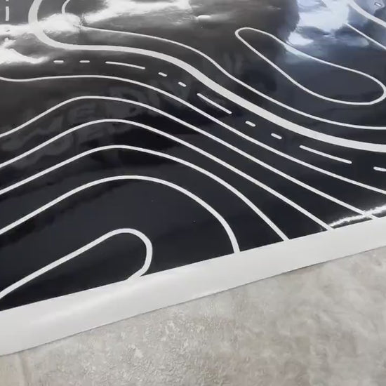 Volkswagen Caddy Topographic Map Window Decals fits VW Caddy Quarter Panel Windows - set of 2