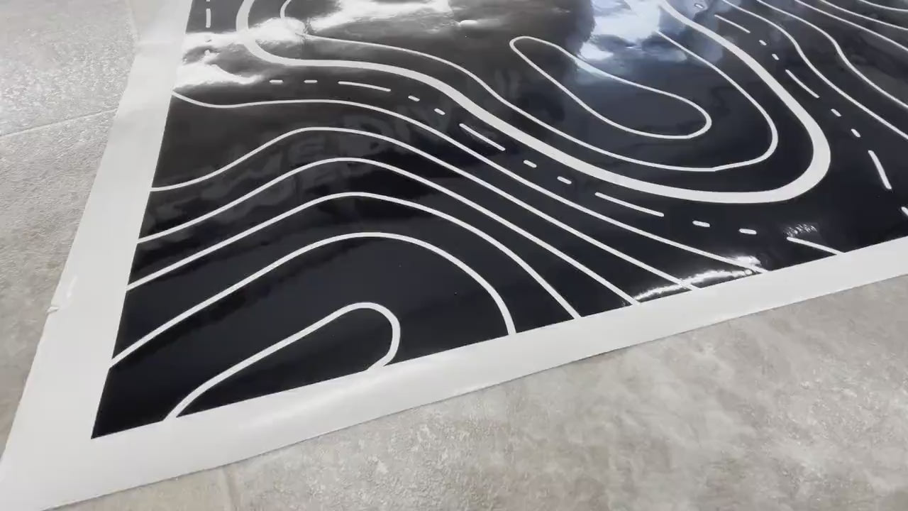 Volkswagen Caddy Topographic Map Window Decals fits VW Caddy Quarter Panel Windows - set of 2