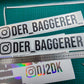 Holographic/Black Instagram Name Decal