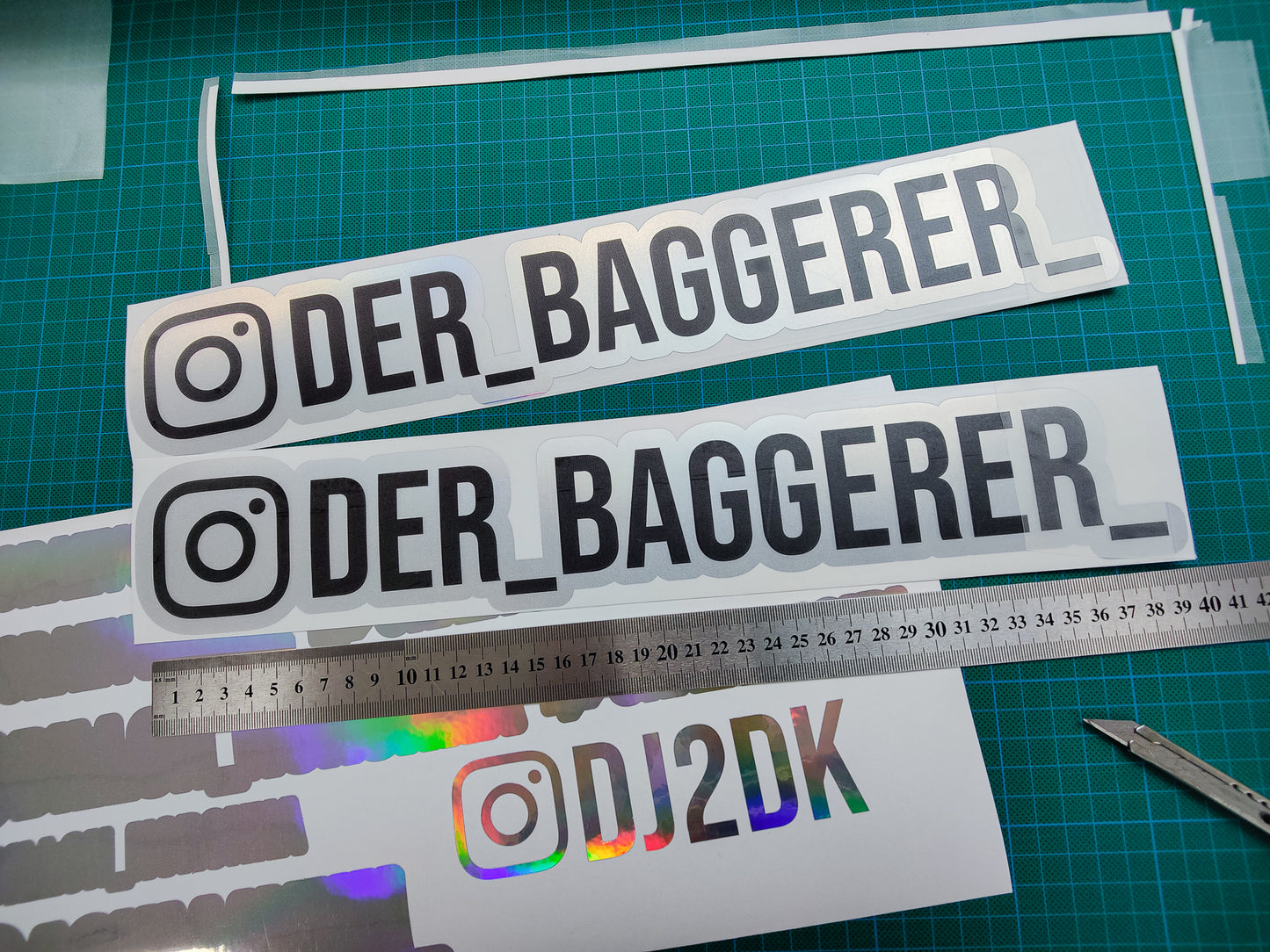 Holographic/Black Instagram Name Decal