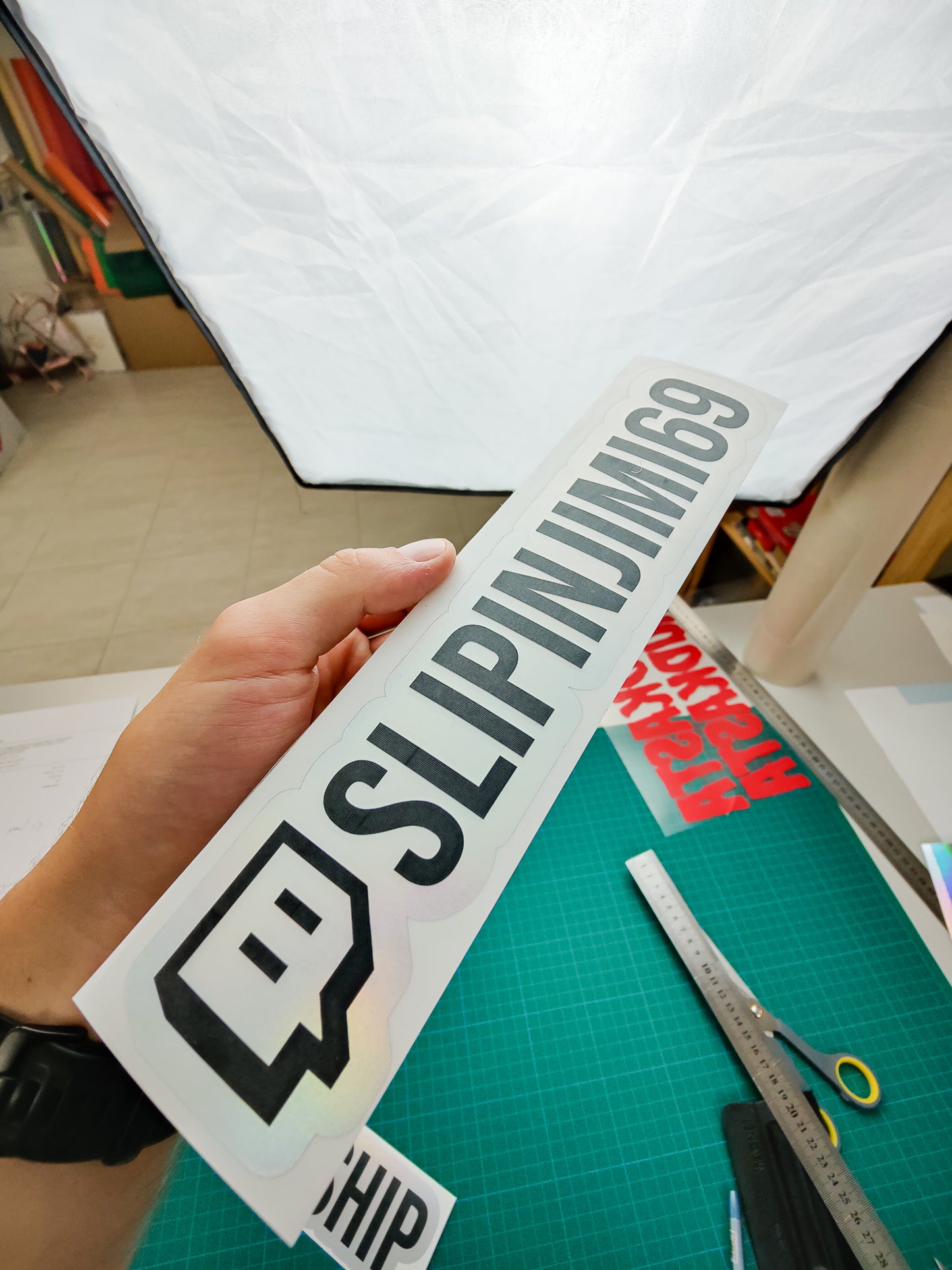 Holographic/Black Instagram Name Decal