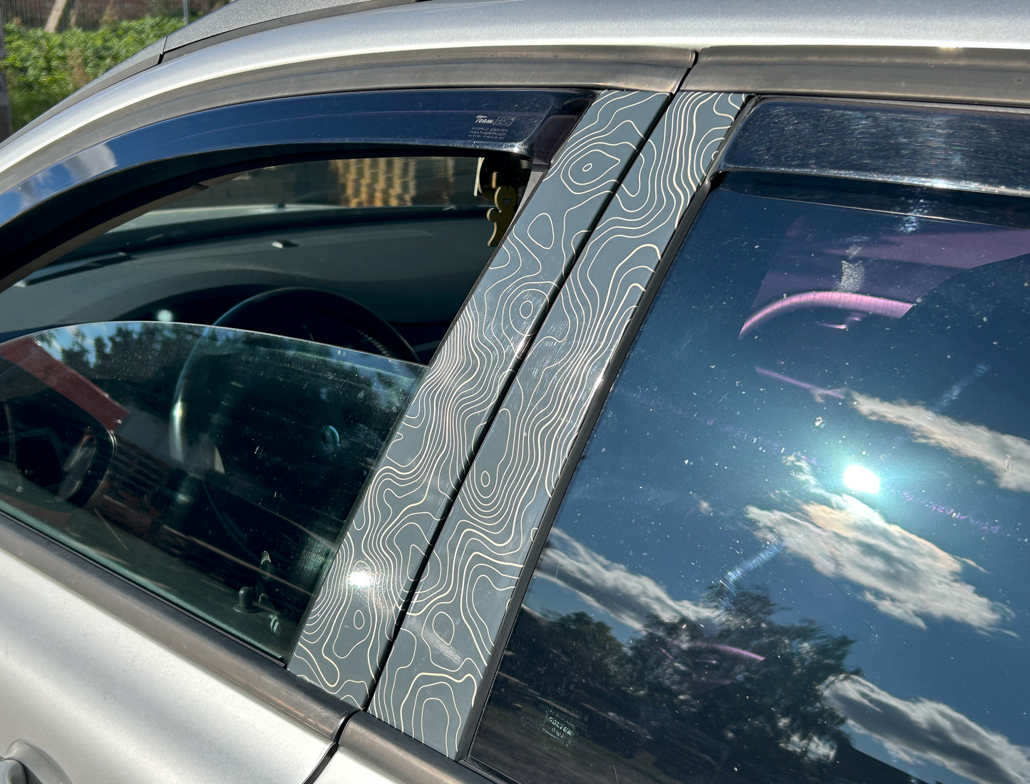 Topographic Door Pillar Vinyl Wrap – SUV Car Graphic Livery Decal Set | Matte or Gloss Finish