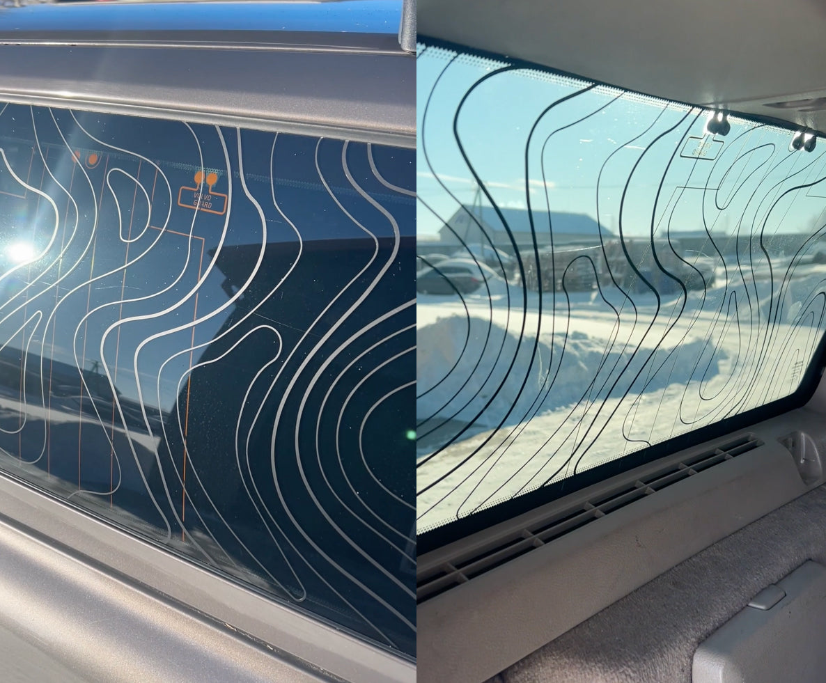 topographic window decal universal