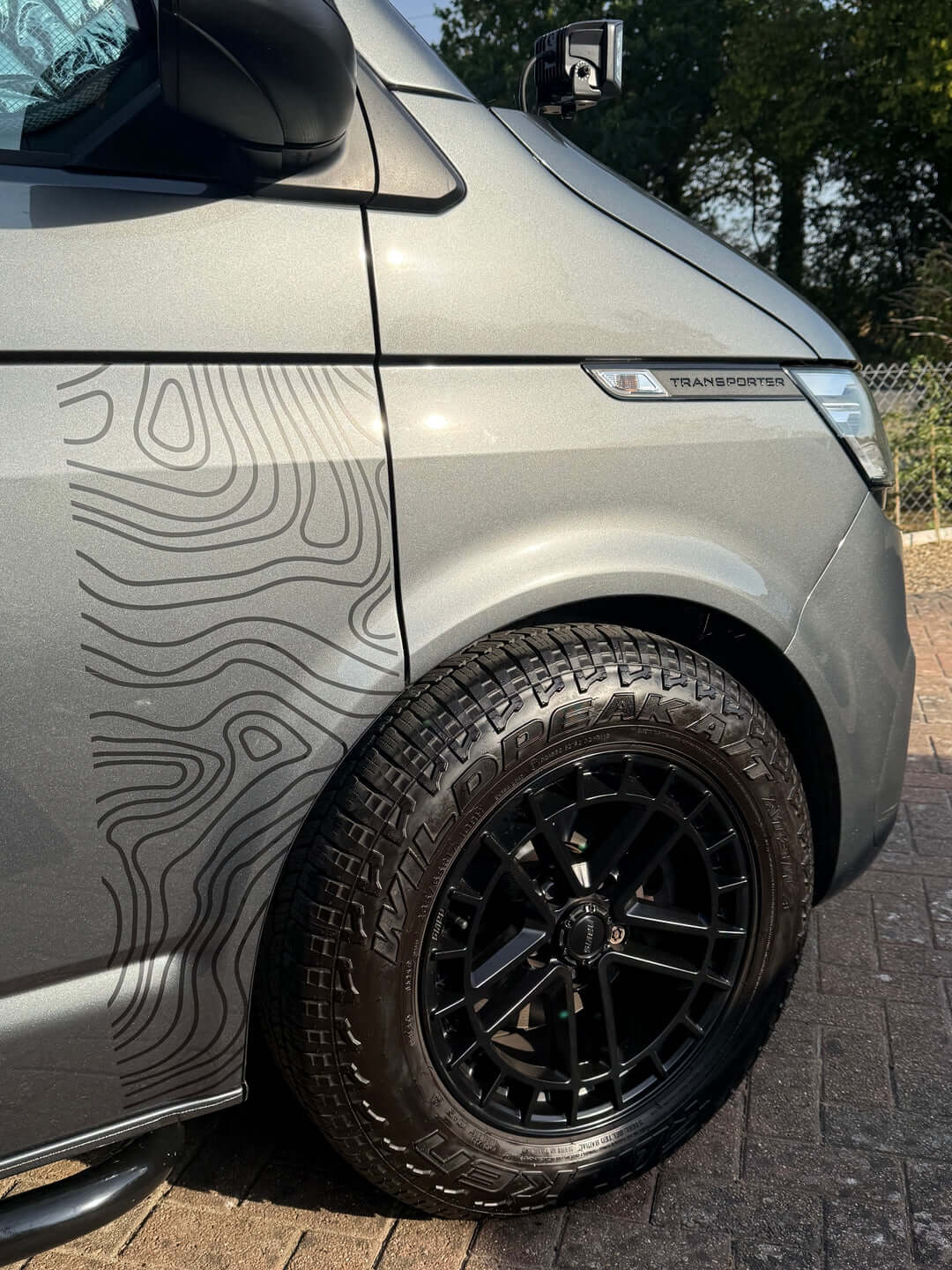 VW Transporter Topographic Door Wrap Decals (Pair) | Fits T4 T5 T6 T6.1 Multivan California Caravelle