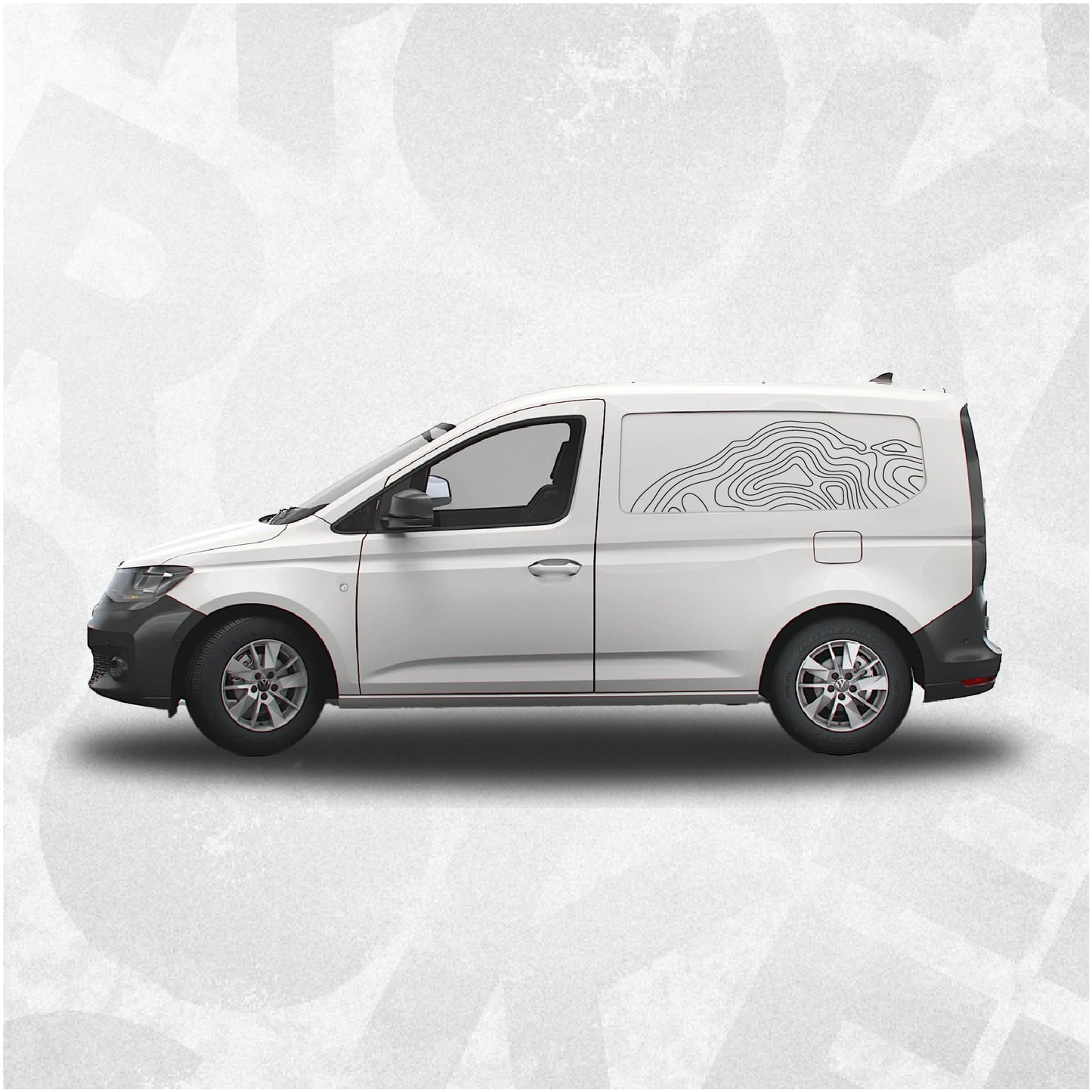 VW Caddy Mk5 Rear Quarter Window/Panel Topographic Decal Set