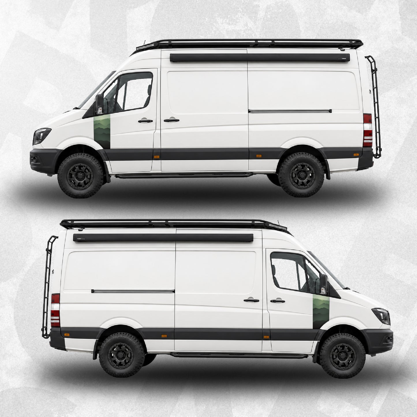Green Mountain Front Door Graphics – Mercedes Sprinter / VW Crafter Mk1 Compatible