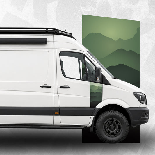 Green Mountain Front Door Graphics – Mercedes Sprinter / VW Crafter Mk1 Compatible