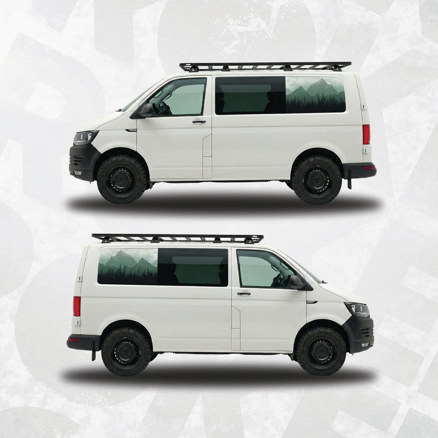 Moody Mountain Forest Window Decal Set – VW Transporter / Multivan Compatible