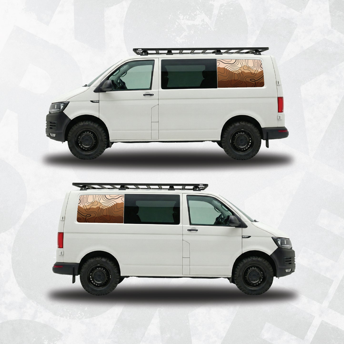 Topographic Canyon Window Decal Set – VW Transporter / Multivan Compatible