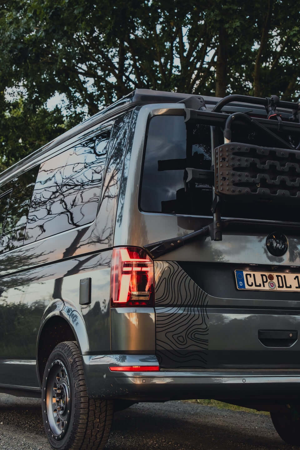 VW Transporter Topographic Door Wrap Decals (Pair) | Fits T4 T5 T6 T6.1 Multivan California Caravelle
