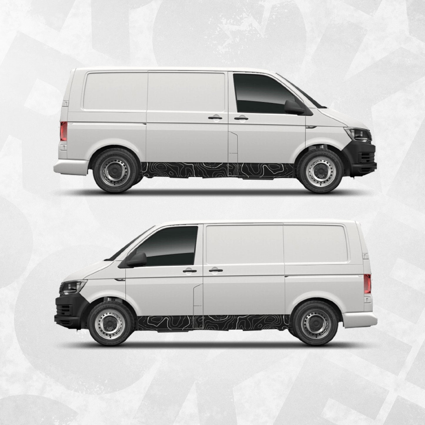 VW Transporter Multivan Topographic Side Decals - Fits T4 T5 T6