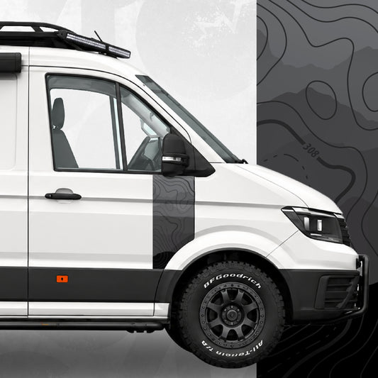 Topographic Map Front Door Graphics – VW Crafter / MAN TGE Compatible