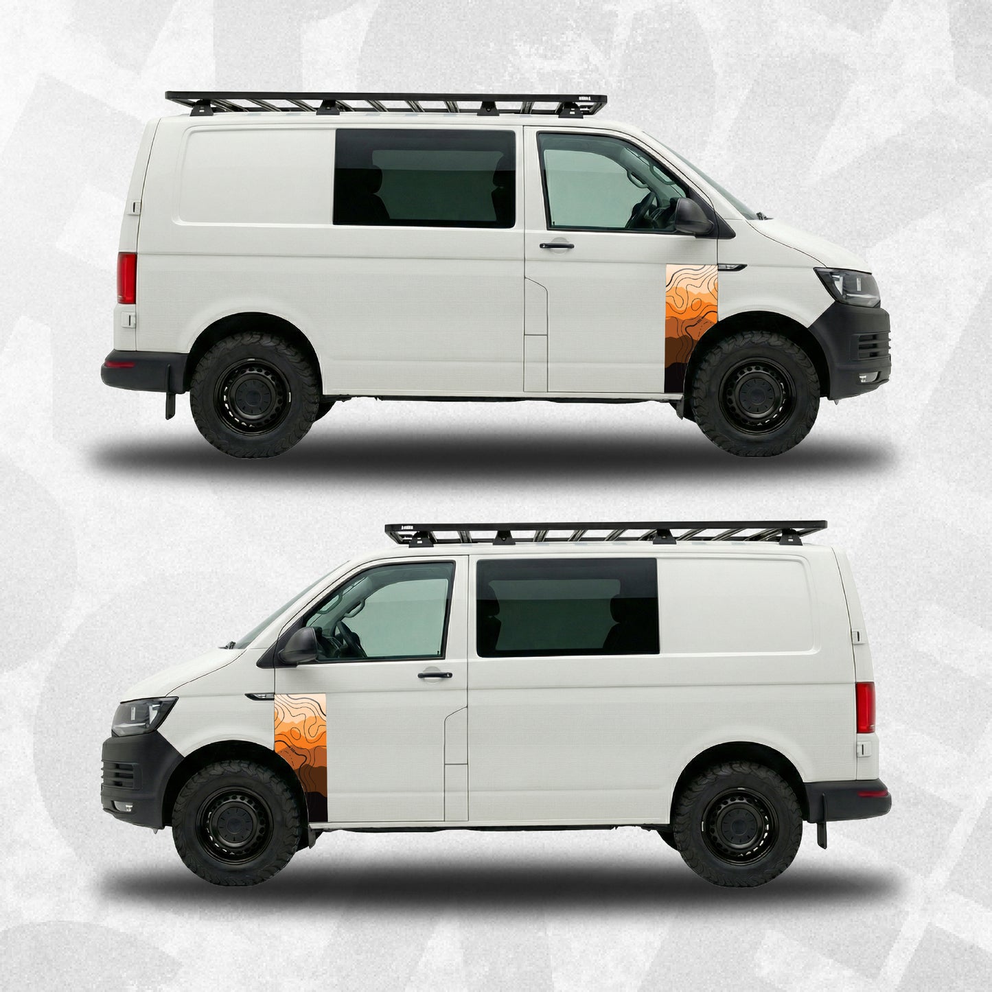 Desert Topographic Front Door Graphics – VW Transporter T5 T6 T6.1 Multivan Compatible