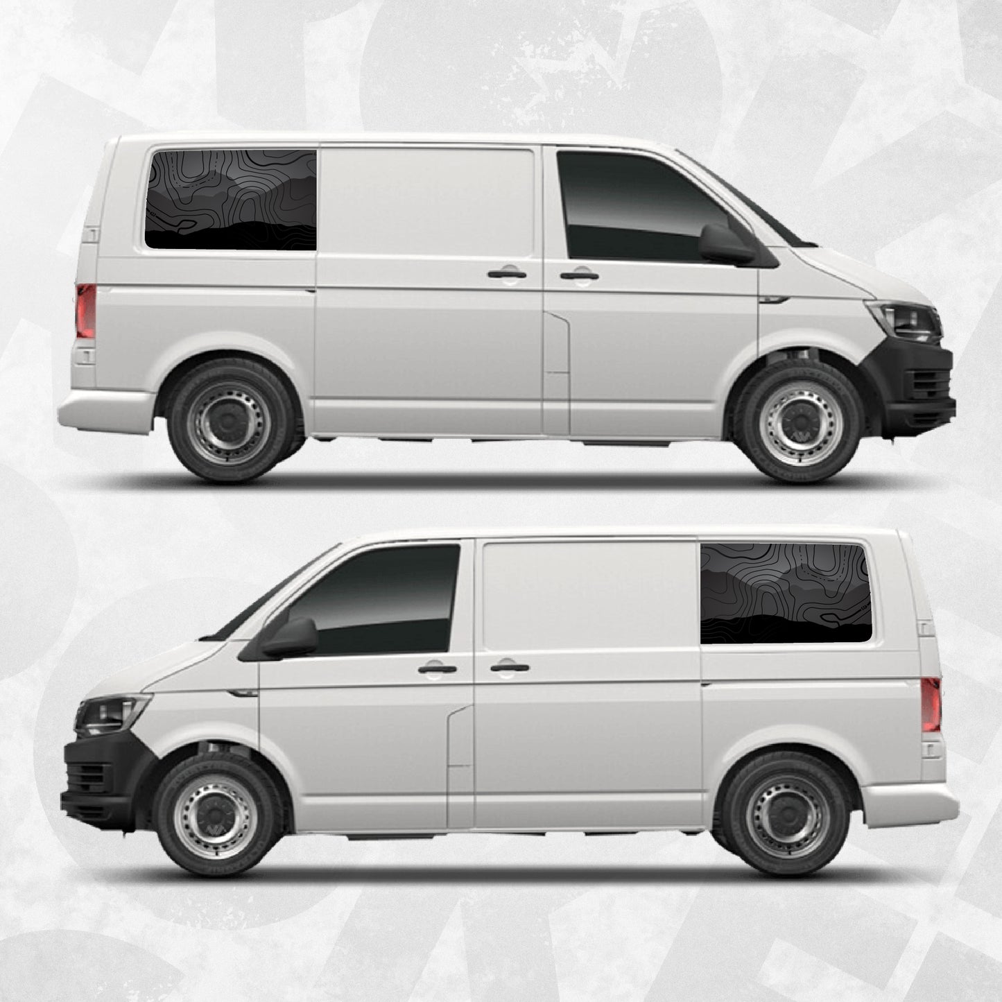 Topographic Mountain Window Decal Set – VW Transporter / Multivan Compatible
