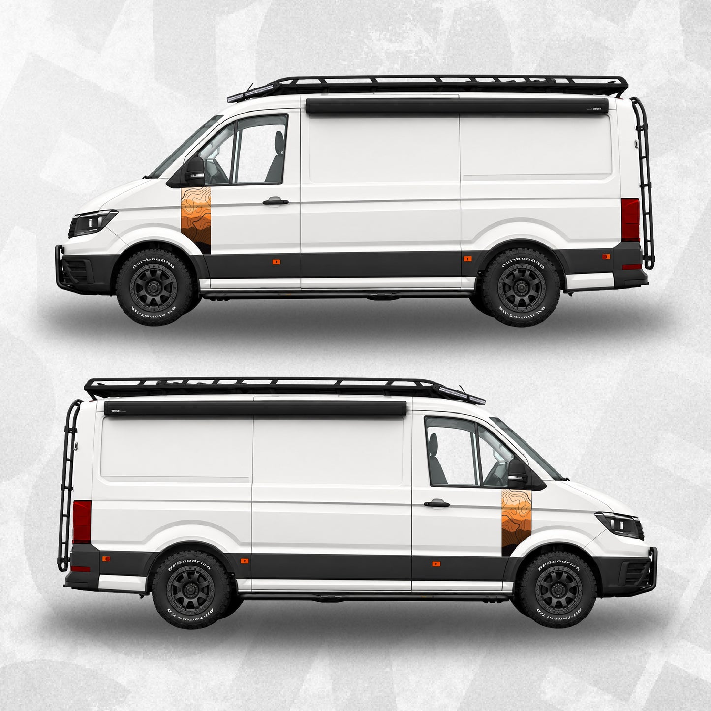 Topographic Desert Map Door Graphics – VW Crafter / MAN TGE