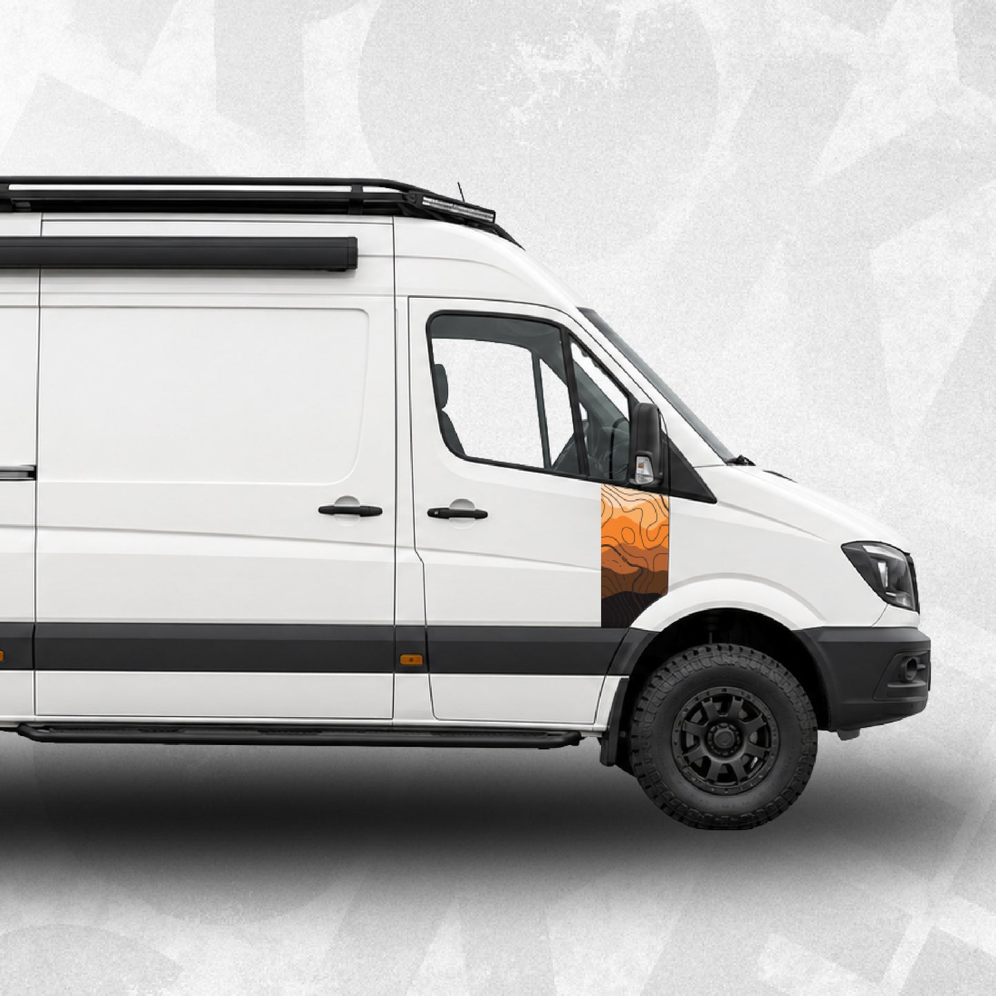 Desert Topographic Front Door Graphics – Mercedes Sprinter / VW Crafter Mk1 Mk2 Compatible