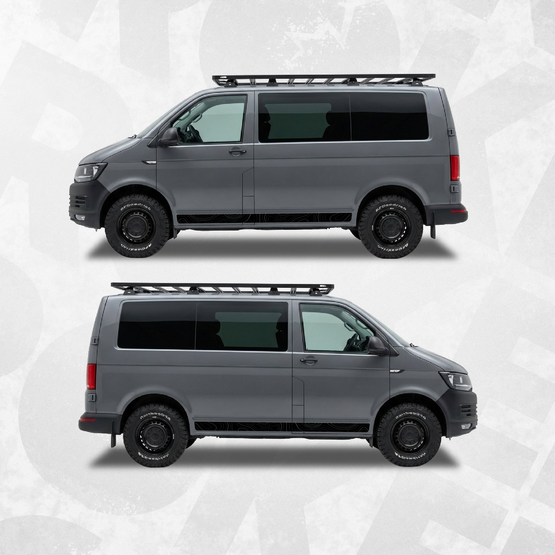 vw transporter side stripes topographic