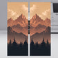 VW Transporter T5 T6 Sunset Mountain Forest Door Decal displayed on van doors with mountains and forest design.