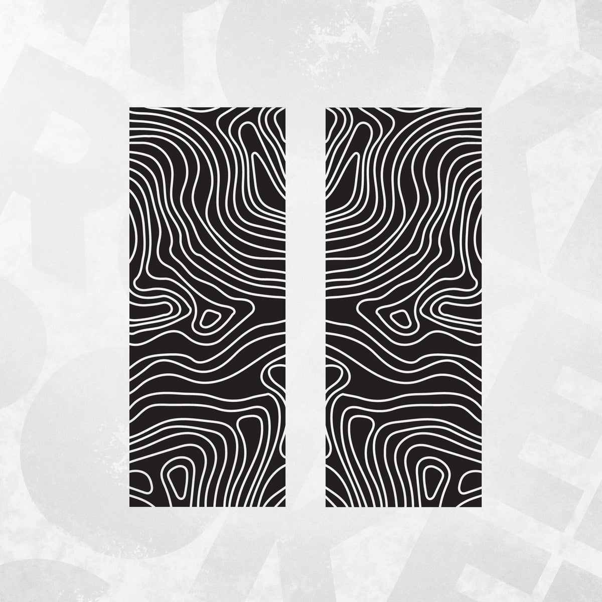 VW Transporter Contour Line Topographic Door Decal with intricate cartographic design for T5 T6