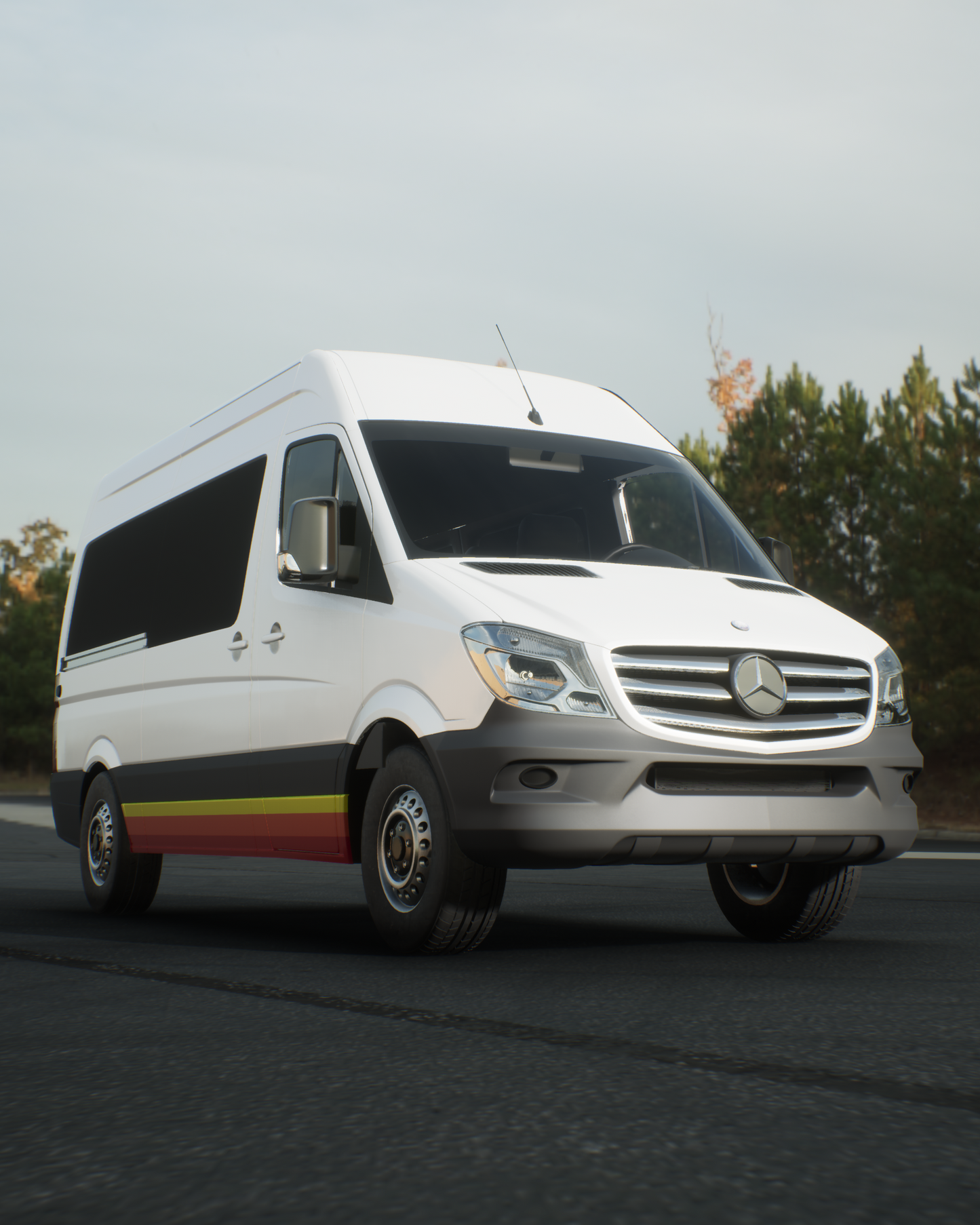 Side stripe wrap decal for 2014 Mercedes Benz Sprinter