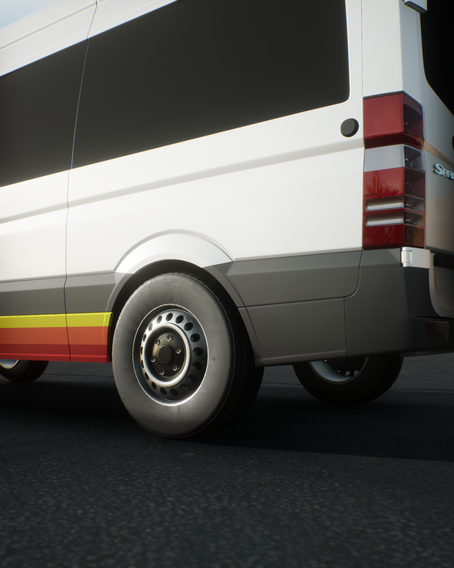 Side stripe wrap decal for 2014 Mercedes Benz Sprinter