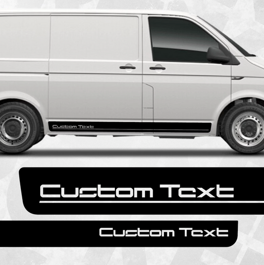Custom Text Volkswagen Multivan Transporter side decals